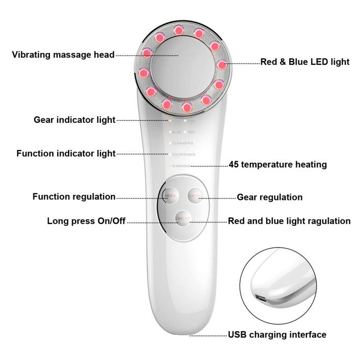 Keep Trusty 7 in 1 Home Iontophoresis Electric Facial Cleaning Beauty