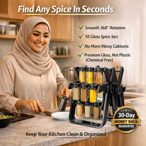 18 pcs 360° Rotating Spice Rack