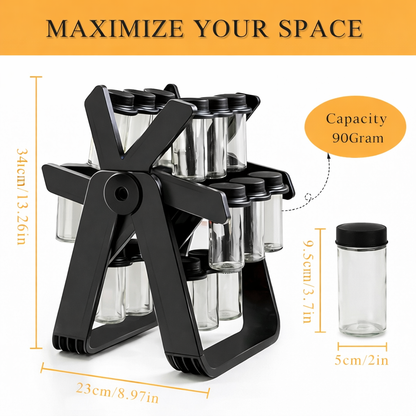 18 pcs 360° Rotating Spice Rack