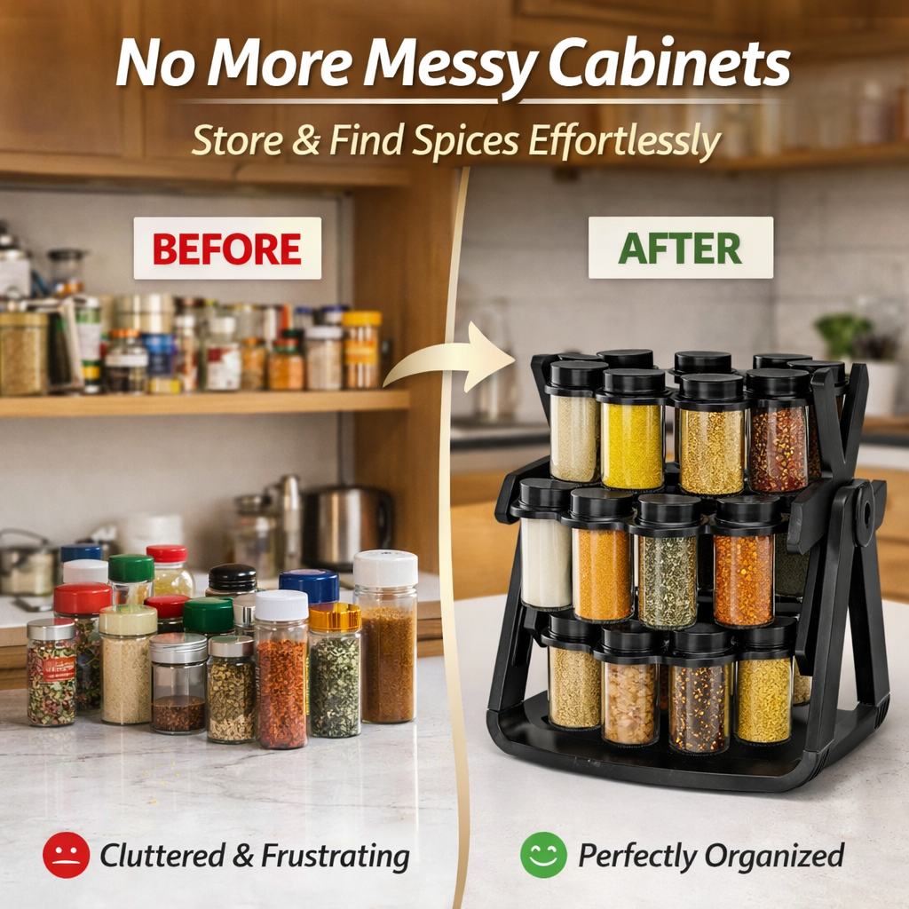 18 pcs 360° Rotating Spice Rack