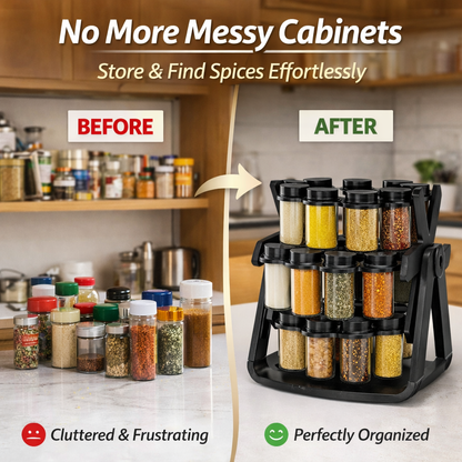 18 pcs 360° Rotating Spice Rack